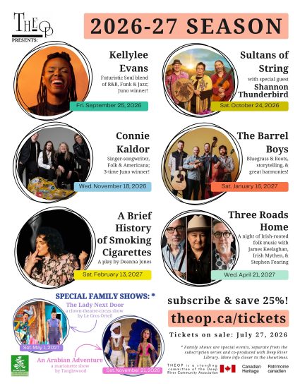 THEOP 2026-27 Season Subscription — Sep 25 – Apr 21